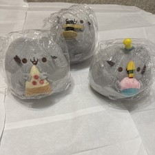 Pusheen Plush Cat Pizza,birthday Cake,shusi 3-pcs