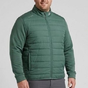 Druids Golf Jacket Mens XXL Green Quilted Puffer Full Zip Insulated Windproof