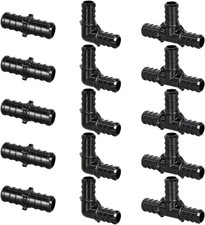 15pcs 1/2" Poly PPSU Barb Crimp PEX Fitting Combo, No Lead  5pcs Each Elbows Te