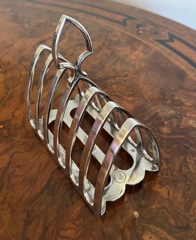 Fine Quality Heavy Victorian Gothic Toast Rack by William Hutton. Excellent Con. - image 2 of 4