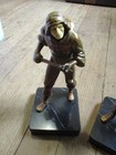 Vintage J. B. Hirsch Pompeian Bronze Marble Base Soldiers Bookends Men Swords! — photo 3