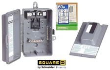 Square D QO 60 Amp 2-Spaces 4-Circuit Outdoor Main Lug Load Center Rainproof NEW