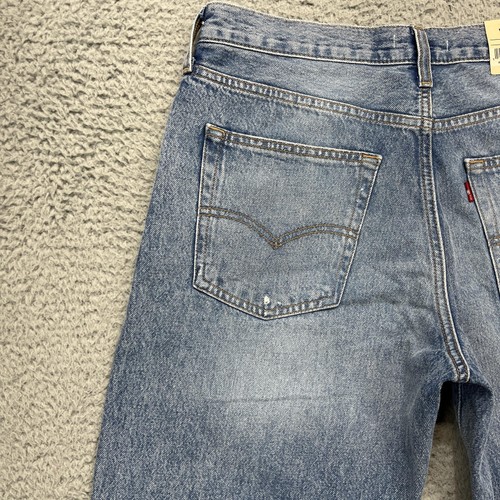 Levis 94 Baggy Jeans Womens 31x31 Blue Distressed Ripped Knee Straight Leg Denim - Picture 9 of 24
