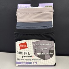 Hanes Women's Comfort, Period Light Protection Briefs - Size 8 / XL - New