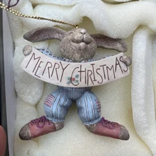 1998 Sherri Buck Baldwin LANG & WISE Merry Christmas Chester Ornament Vintage