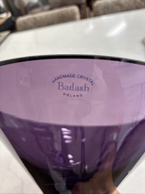 Badash Crystal Monaco Hand Blown Decorative Bowl Amethyst Poland