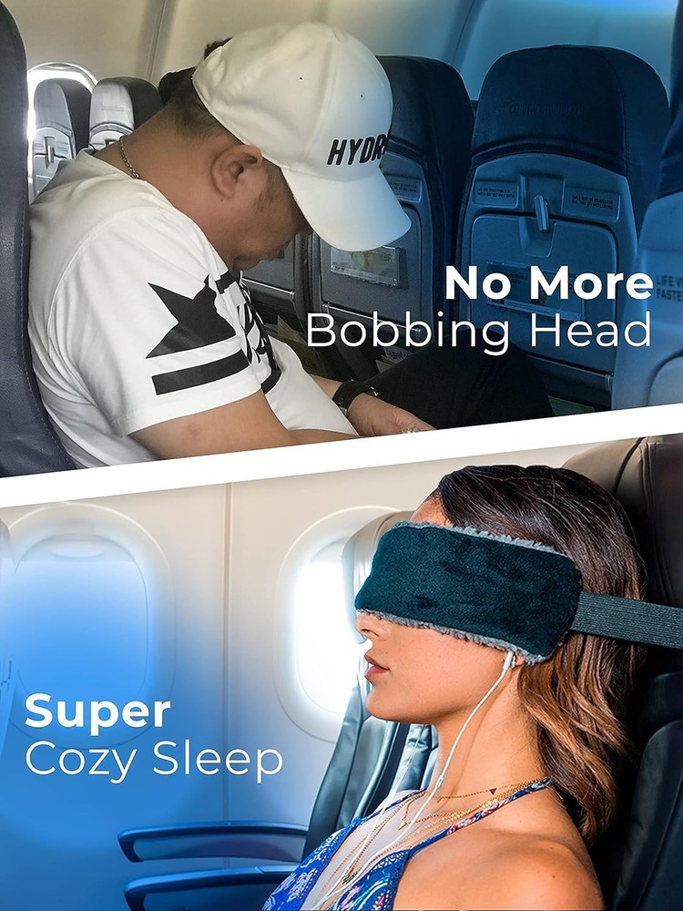 Adjustable Travel Neck Pillow with Straps for Airplane Comfort