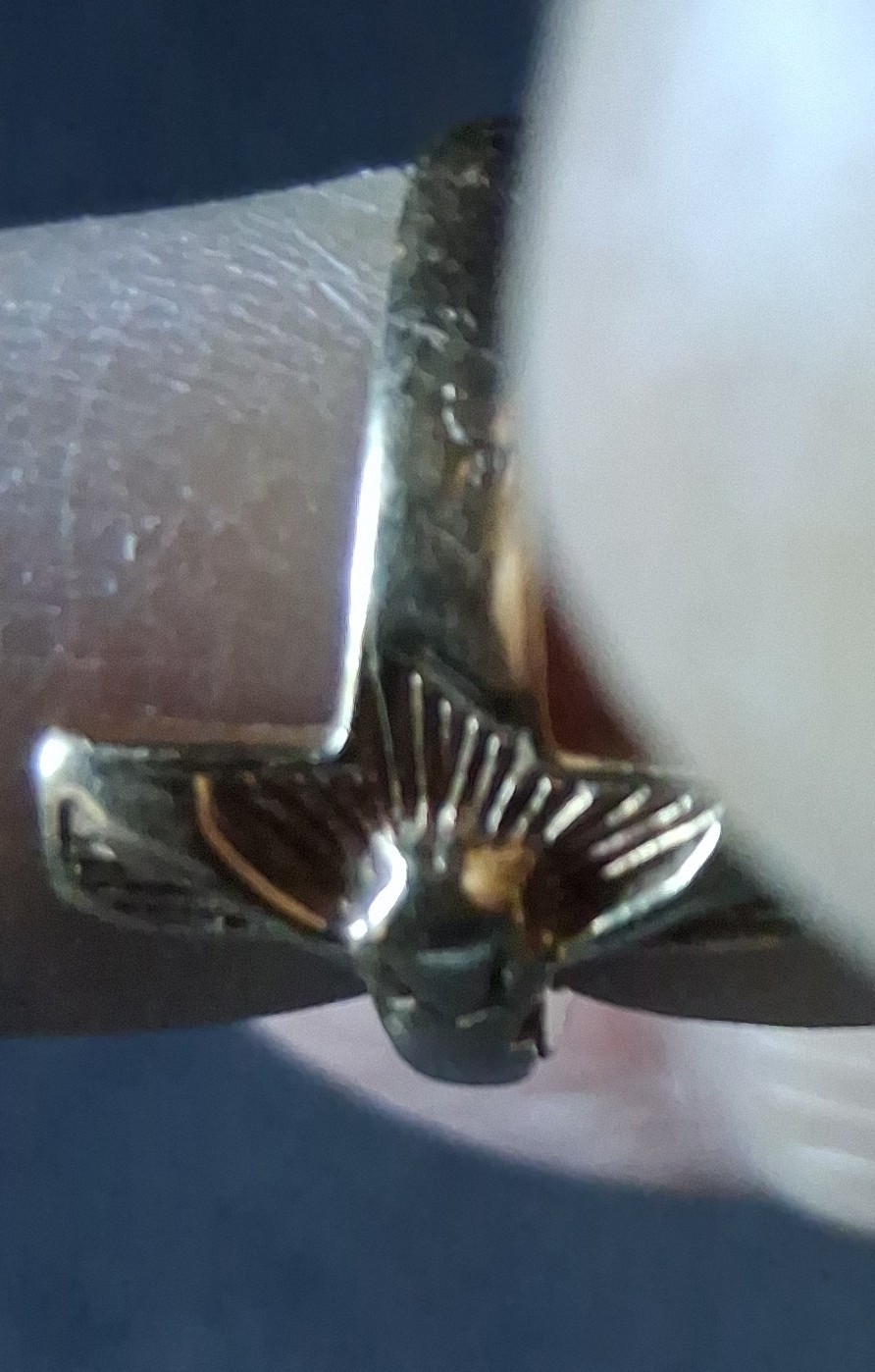 14K solid gold sideways crucifix ring - image 1