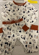 🥥 Cat & Jack Boys 2 Piece Pajama Set Bear and Tree Print Size 5T🆕