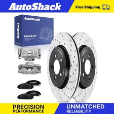 Front Drilled Slotted Brake Rotors Ceramic Pads Calipers for Dodge Charger