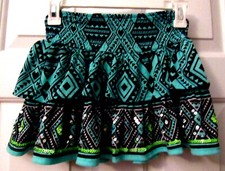 GIRLS BLUE  BLACK SEQUIN JUSTICE SKORT  SIZE 8