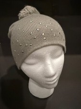 Capelli Kids New York Girls Beanie Light Gray Beanie w/ Sparkle Beads 22 In Head
