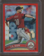 2011 J.A. Happ Topps Chrome Orange Refractors Baseball #168 Houston Astros