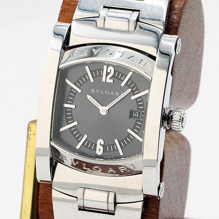 BVLGARI　AA39S Exc+5]Box BVLGARI Assioma AA39S Date Navy Quartz Unisex