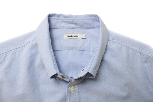 J. LINDEBERG Ward BD Stone Oxford Shirt Men's LARGE Casual Button Down Blue - Picture 4 of 7