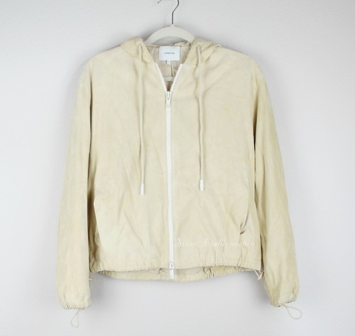 NWT Vince Suede Zip Hooded Jacket, Fennel, Medium, MSRP $1050 - Picture 5 of 12