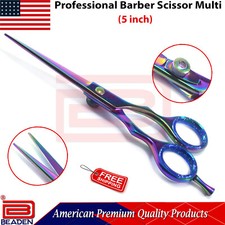 Barbers Multi Titanium Color Barber Beauty Salon Hair Cutting Scissor 5'' Beaden