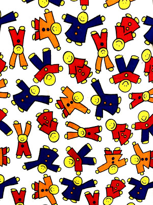 Smile Smiley Face Flannel Fabric Fun Pattern NOT FOR CHILD SLEEP WEAR --Vintage