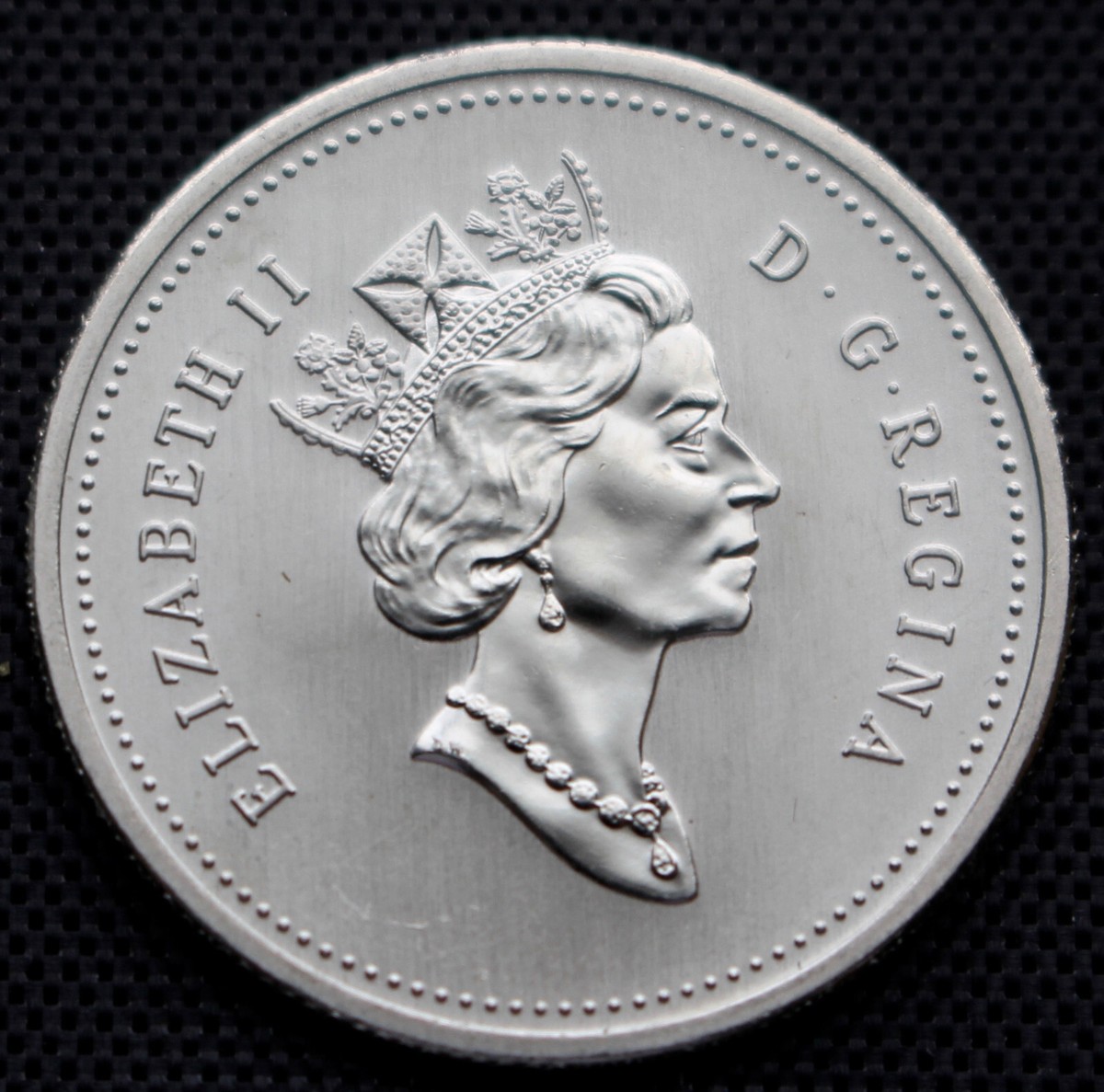 1996 CANADA 25 CENTS - NICKEL - SPECIMEN FINISH - Queen Elizabeth