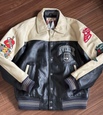 AVIREX Varsity Jacket Leather NORTHWEST WILD BEARS USA New AVIREX Varsity Jacket Leather NORTHWEST WILD BEARS USA New
