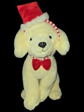 FAO Schwarz 12" Labrador Retriever Puppy with Santa Hat Headband Stuffed Animal