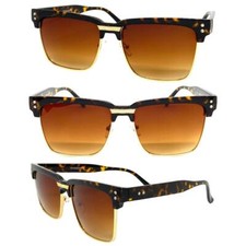 Mens Classy Elegant Sophisticated Modern Retro SUN GLASSES Square Tortoise Frame