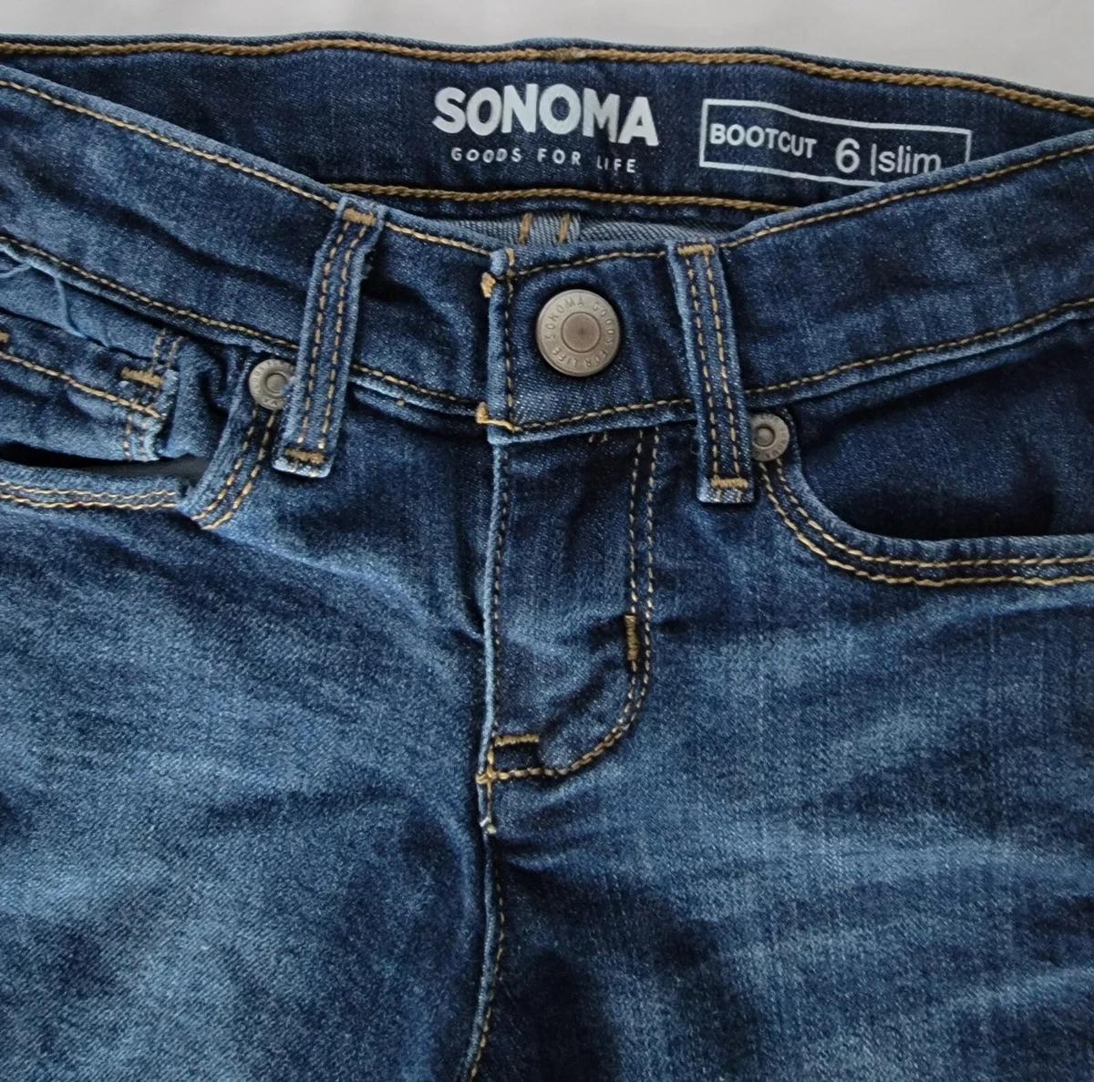 Sonoma Goods For Life Girls Bootcut Jeans Medium Wash Adjustable