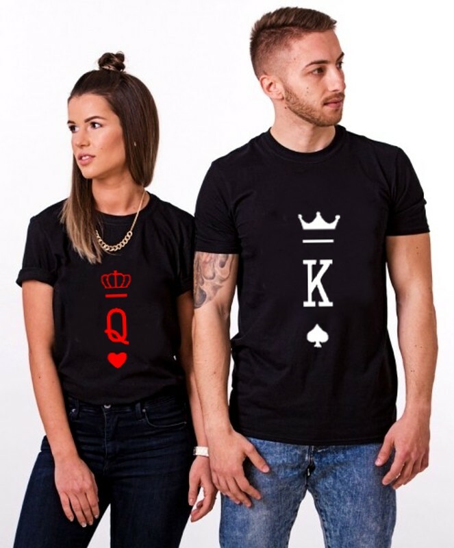 CAMISETAS PARA PAREJAS KING Y QUEEN PERSONALIZADAS A PETICIÓN ROPA DIVERTIDA 113