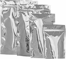 Mylar standup bags for food storage, bag sizes aluminum foil bags  QTY- 50/100