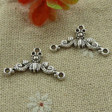 Free Ship 170 pcs tibetan silver flower connectors 26x14mm L-3128