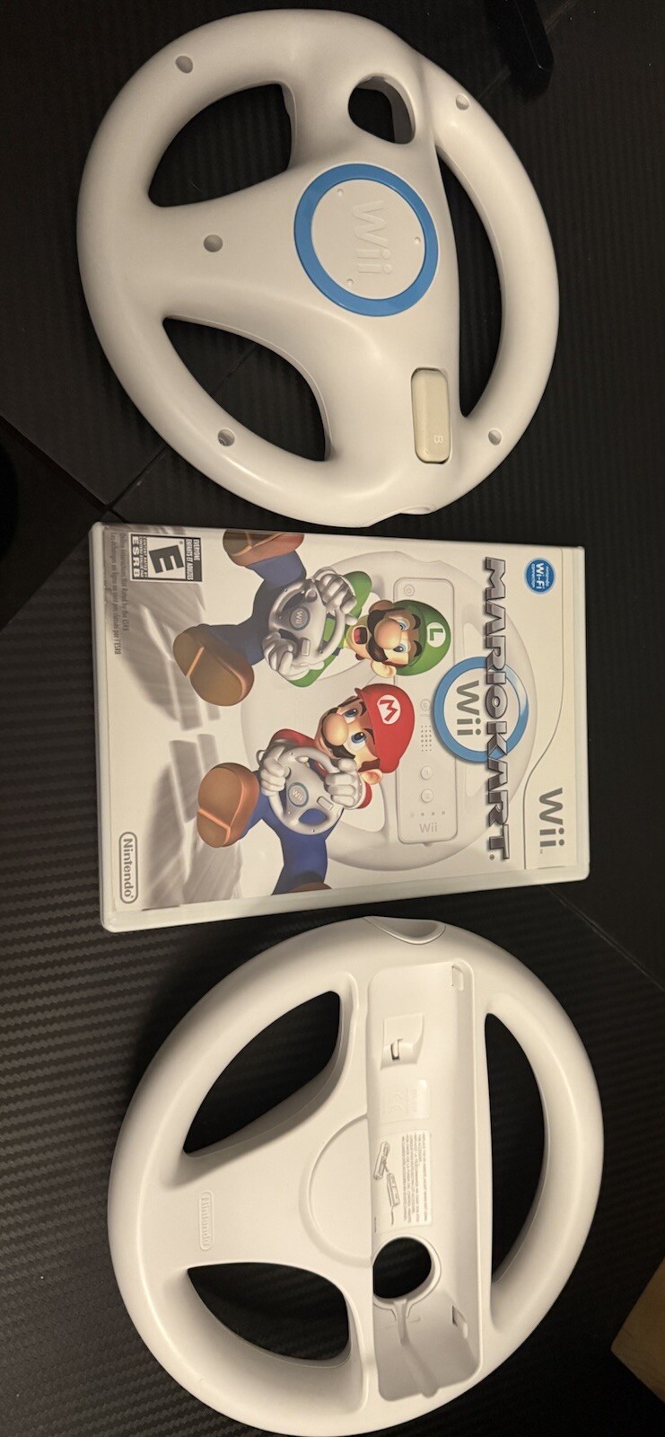 Nintendo Wii Mario Kart with Steering Wheel Bundle w/manual