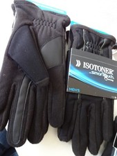 ISOTONER Men SmarTouch TOUCHSCREEN TEXTING Lined Gloves-BLACK Lg - 55