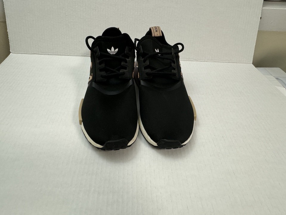 Adidas Womens NMD R1 Black Purple Leopard Boost Shoes Sneakers Size 8 Adidas womens nmd r1 black purple leopard boost shoes sneakers size 8