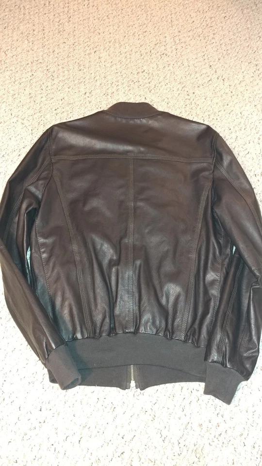 Chaqueta Daniele Alessandrini Gris 100% Cuero Italia *NUEVA CON ETIQUETAS* Talla 52 (L) Foto 2 de 4