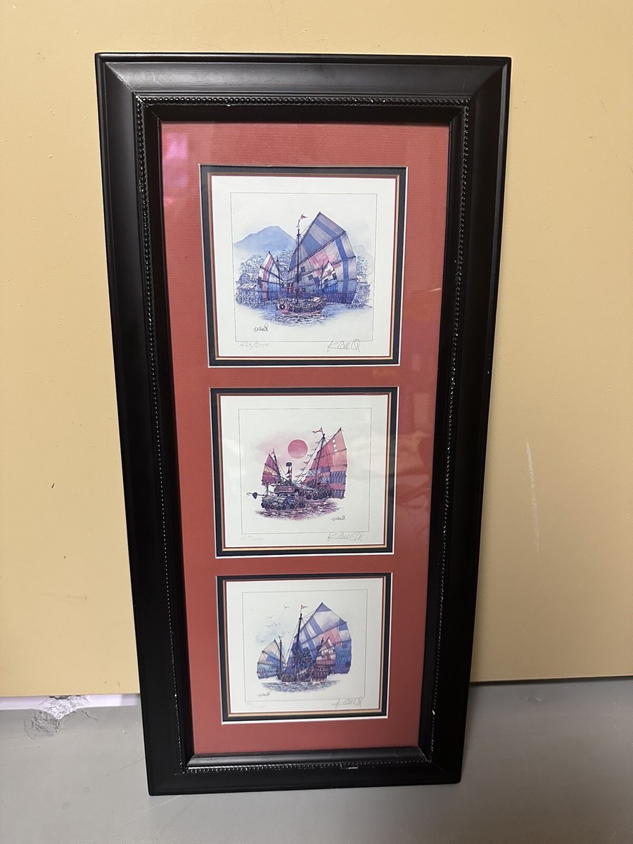 3 Chan KauOn Signed Numbered HongKong Print Junk Series 4x4”Framed 3 Chan KauOn Signed Numbered HongKong Print Junk Series 4x4”Framed