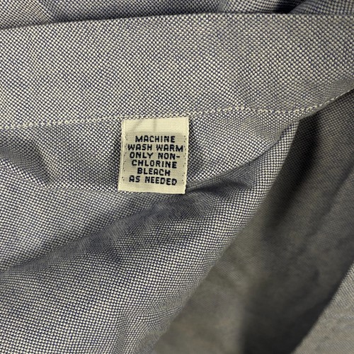 Ralph Lauren Yarmouth Mens 17 34 Long Sleeve Button Down Shirt Blue Twill Pony - Picture 5 of 14