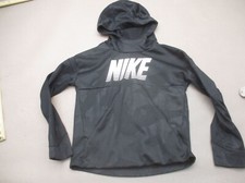 NIKE DRI-FIT Size S Boys Black Printed Stretch Breathable Athletic Hoodie 626