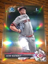 2017 Bowman Chrome 1st Orange Refractor Jacob Heatherly 20/25 Cincinnati Reds