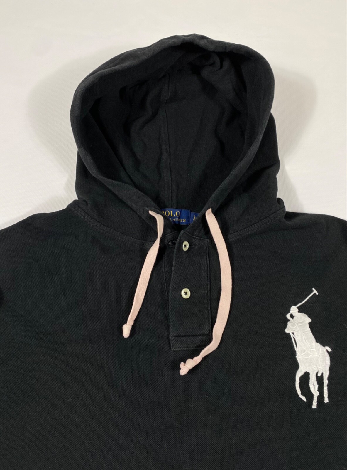 Polo Ralph Lauren Felpa con Cappuccio 3 Logo Big Pony Rugby T Shirt Chief Keef Style Taglia L