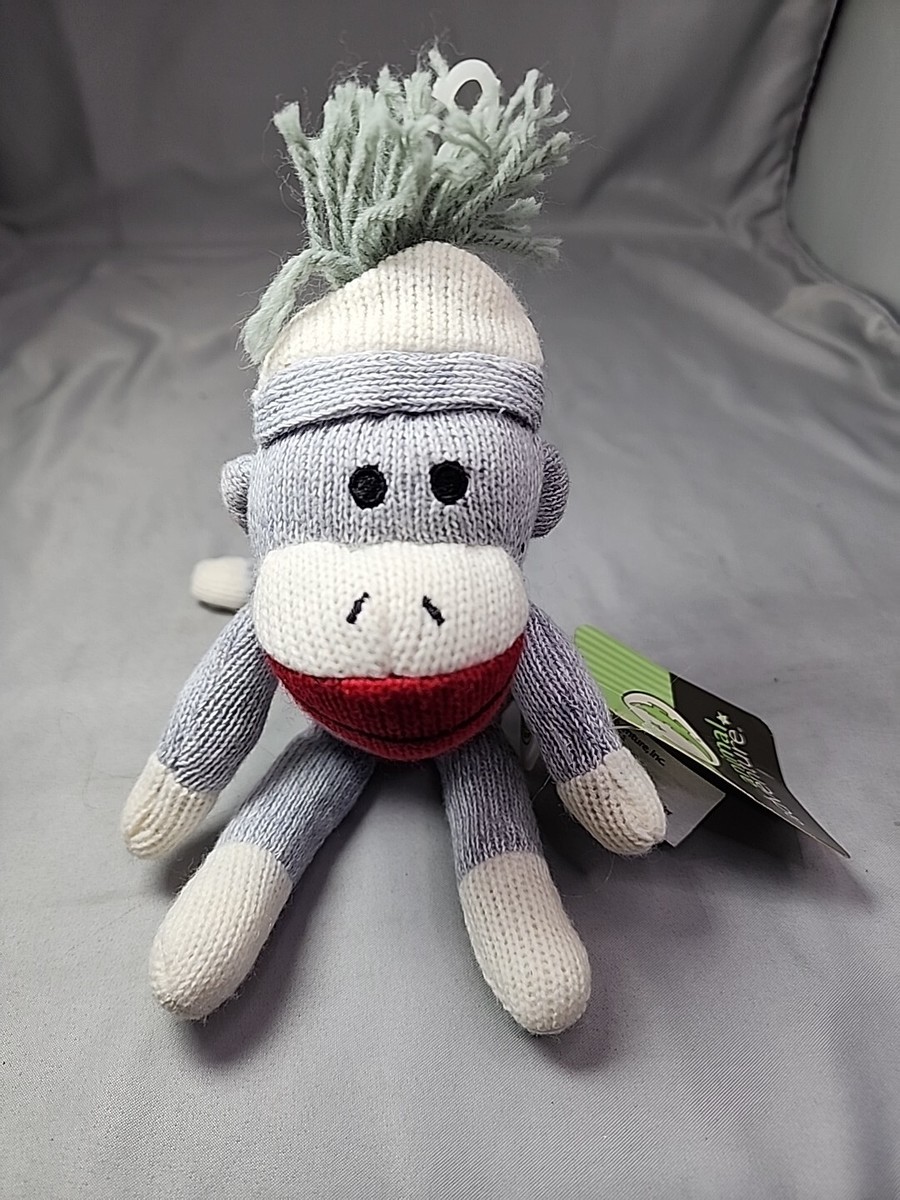 Animal Adventure Grey Sock Monkey 2014 Plush Toy 8.5