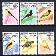 Animaux Oiseaux Azerbaidjan 1996 (4) Yvert n° 276 à 281 oblitérés used