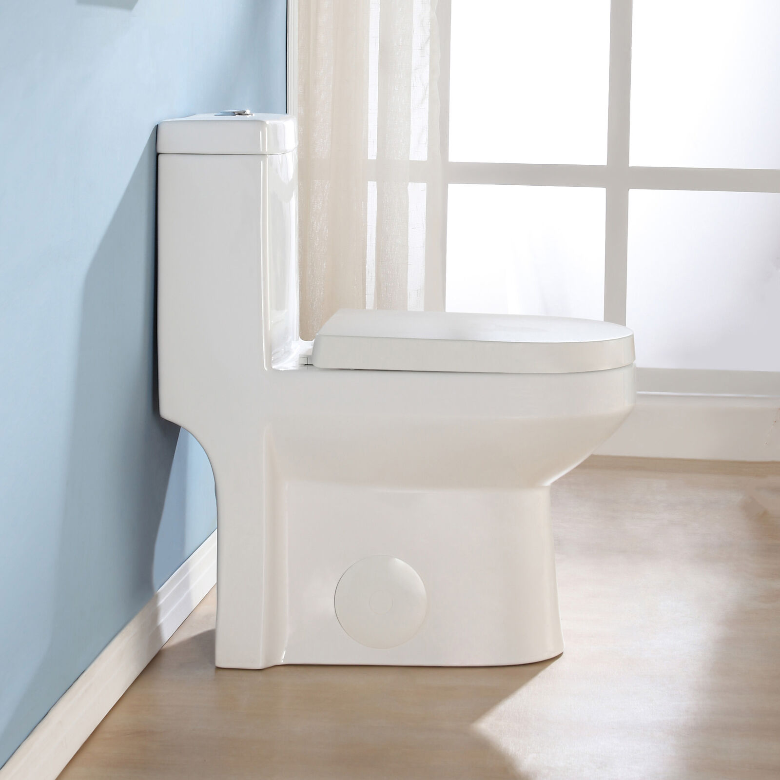 Simple Project One-Piece 0.8/1.28 GPF Dual Flush, Elongated Toilet