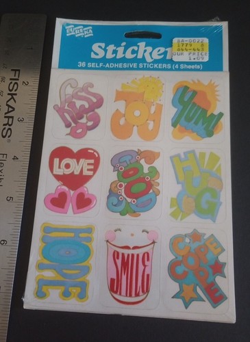 Vintage Stickers Hearts Sayings EUREKA Sticker Pack NOS VTG 80s - Picture 3 of 5