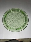 Pair Depression Uranium Cameo Ballerina Dancing Green Footed Cake Plate & Plate