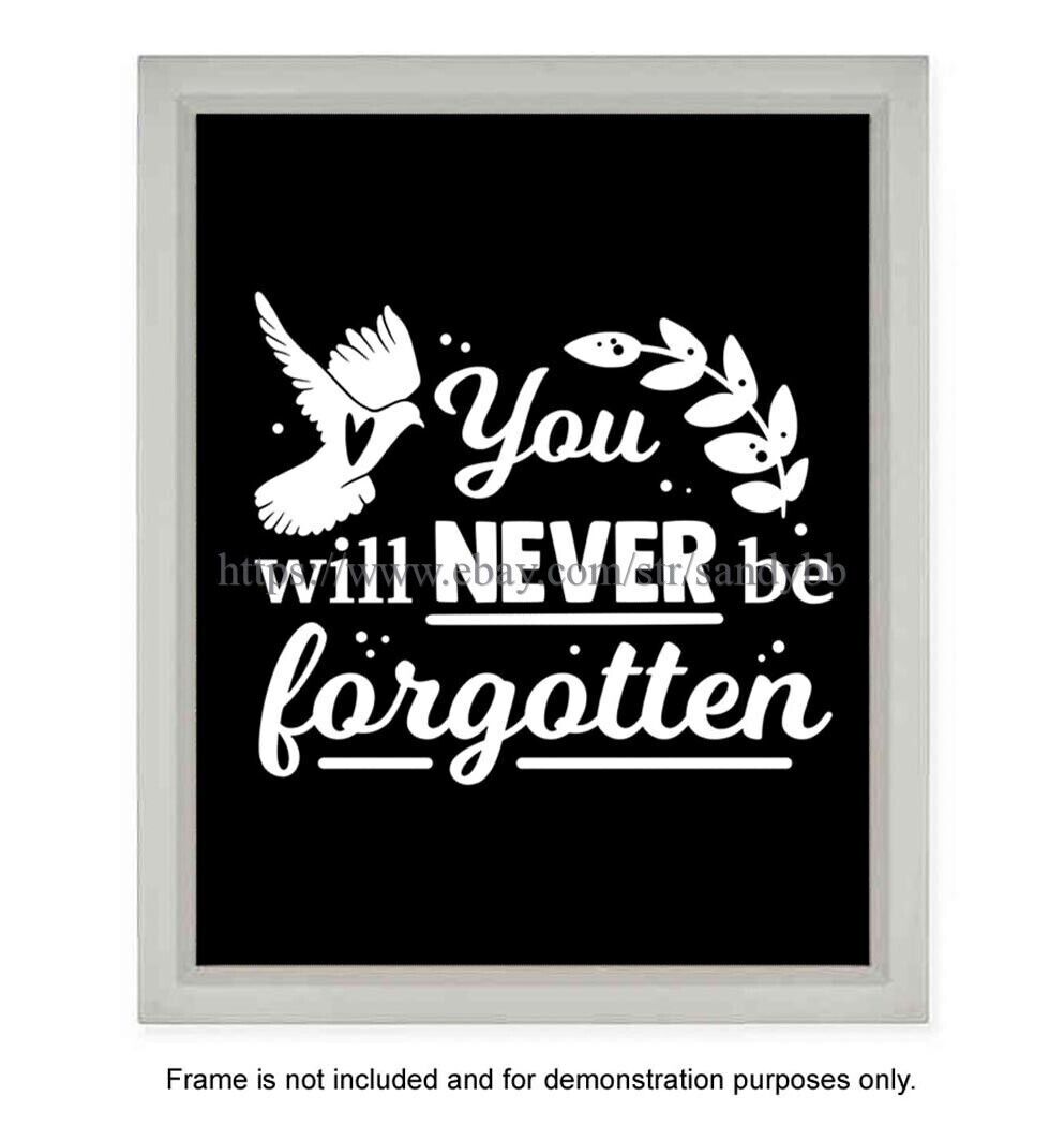 T-shirt Vietnam Wall 'You Will Never Be Forgotton' - Noir, Taille XL (Gildan)