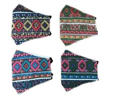 4 pack Aztec print face Mask with Filter Sleeve. Washable reusable boho print 10