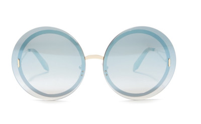VICTORIA BECKHAM Blue and Gold Floating Round Metal  display picture 2