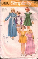 6190 Vintage Simplicity Sewing Pattern Girls 1970s Dress Jumper Blouse OOP 12