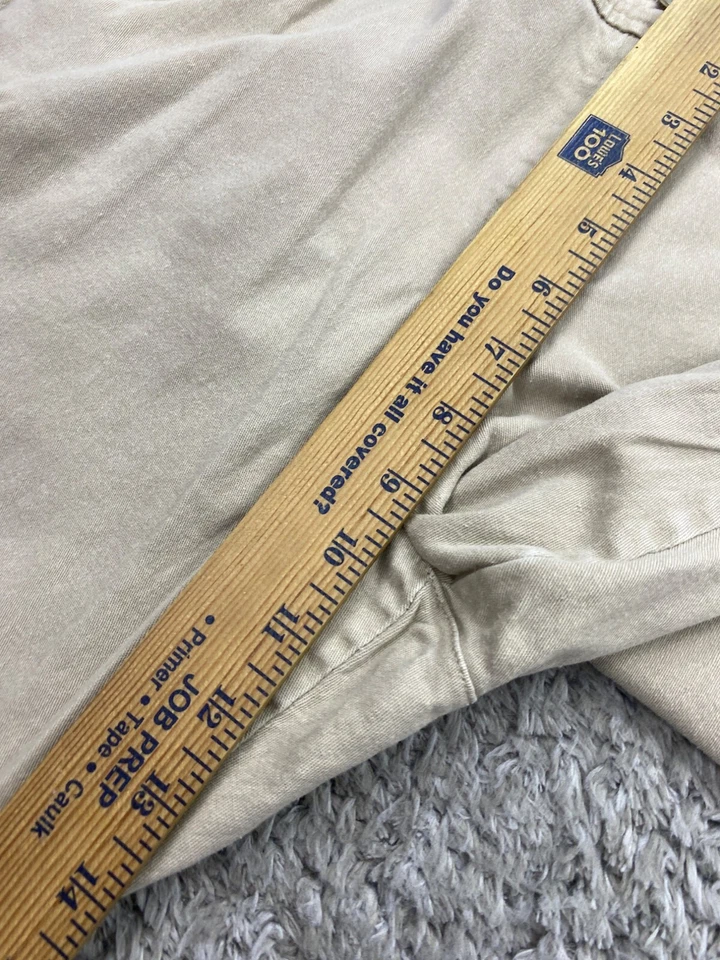 Pantalones SANDRO Mujer 12 Beige Caqui Sarga Pierna Ancha Relajado Western Capri De Colección Y2K Foto 4 de 4