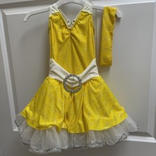 Weissman Dance Ballet Tap Yellow Costume Sequin Sparkle Small Child Tutu